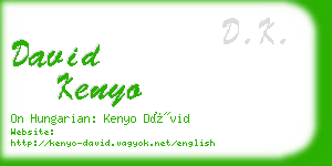 david kenyo business card